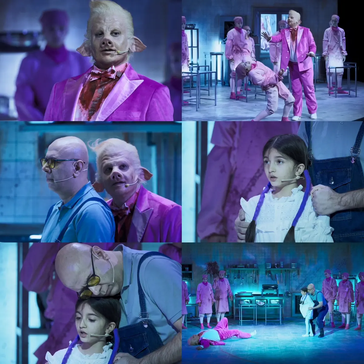 گریم سنگین چهره خوک به روی صورت روزبه حصاری