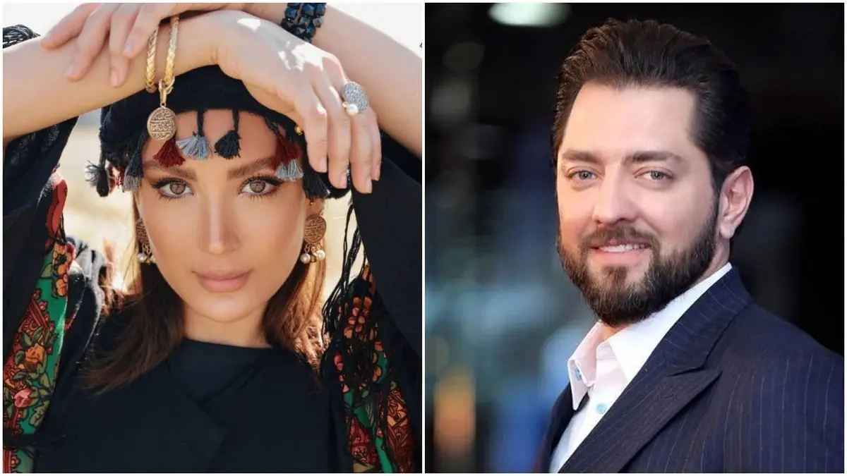 جواهرات یلدایی مینا مختاری همسر بهرام رادان | جلوه زیبای ست جواهرات زمرد نشان و انگشتر طاووسی مینا مختاری