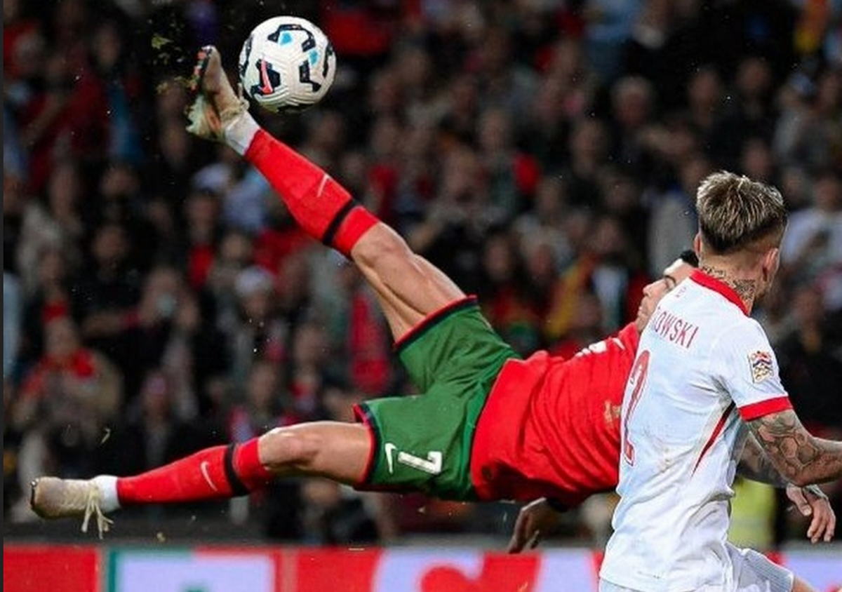 ضربه قیچی برگردان دیدنی رونالدو گل شد | ویدئویی از گل قیچی برگردون تماشایی کریستیانو رونالدو