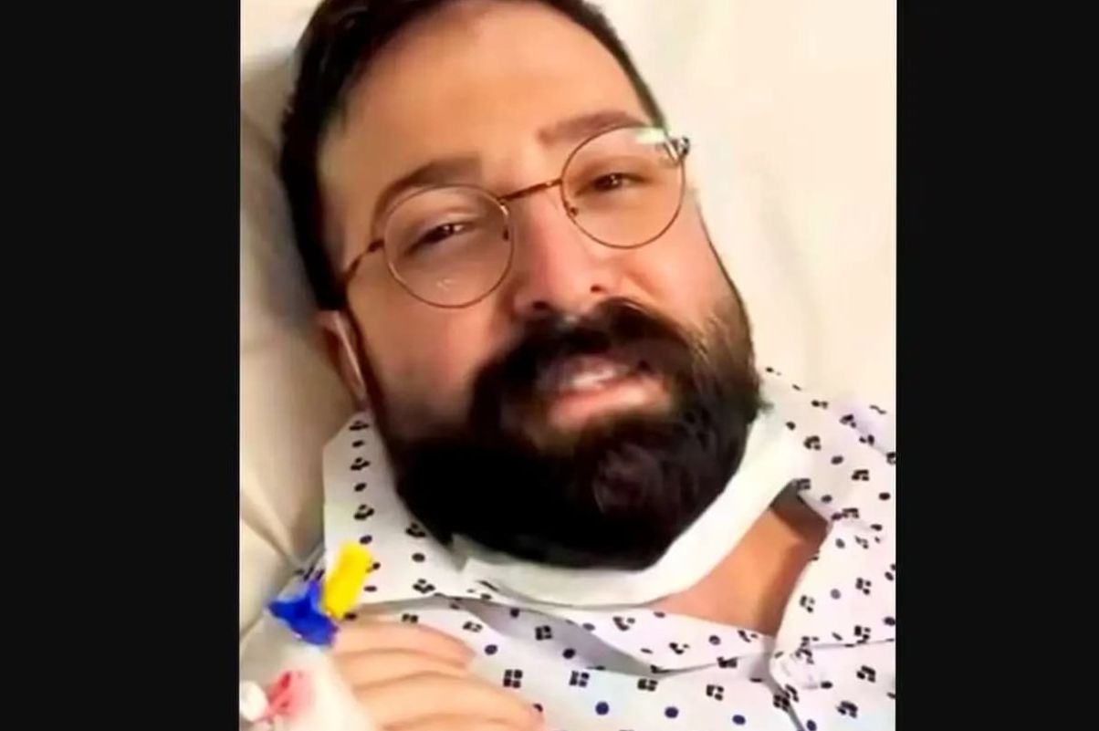 نوازندگی غمگین حمید هیراد روی تخت بیمارستان+فیلم