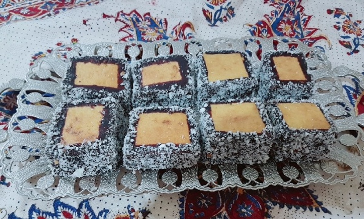 طرز تهیه کیک لقمهای با فیلینگ سس نارگیل