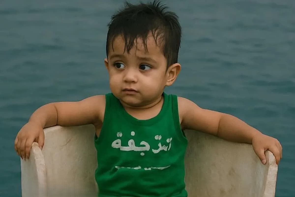 کودک بندرعباسی سوار بر یک تیکه یونولیت سر از آب‌های امارات درآورد