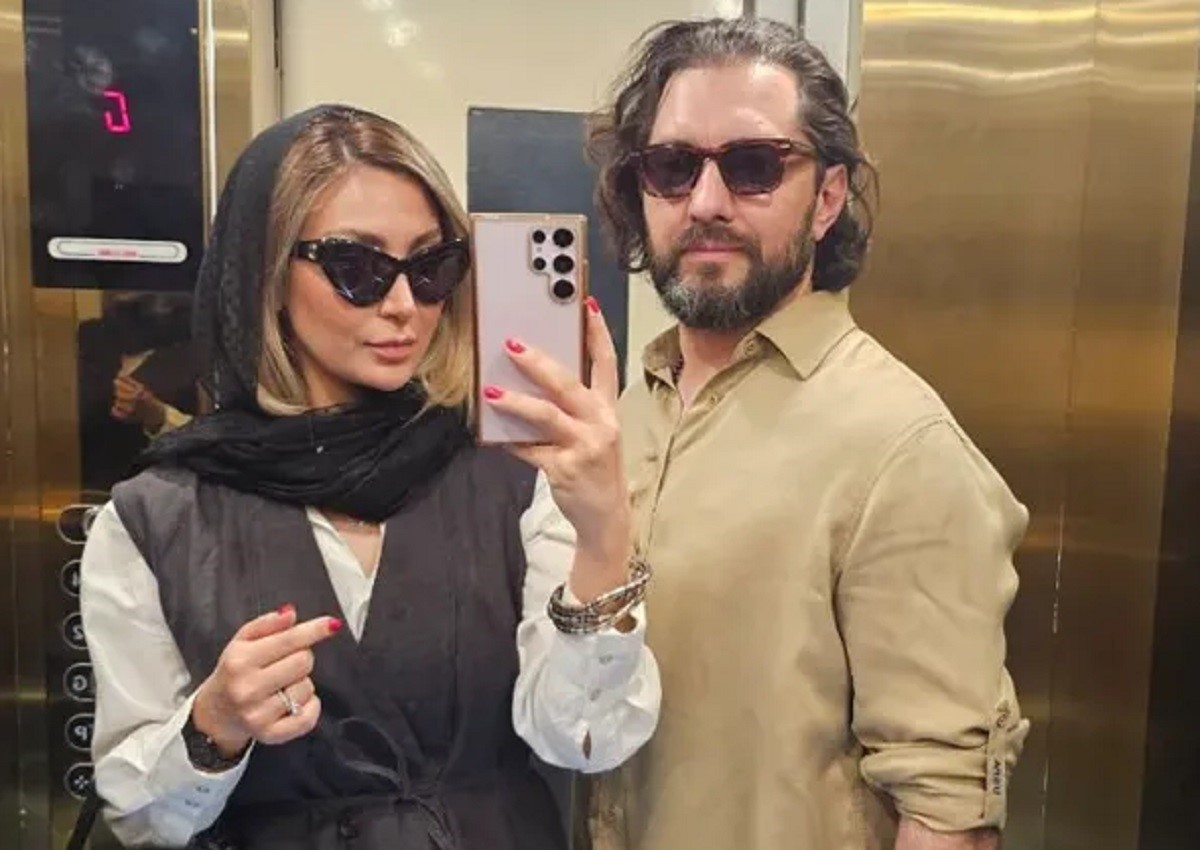 قاب عاشقانه بهرام رادان و همسرش در سفر به قشم