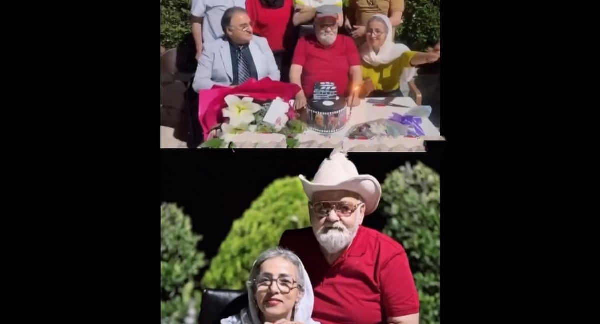 رقص و خوشحالی همسر اکبر عبدی در جشن و تولد 65 سالگی او