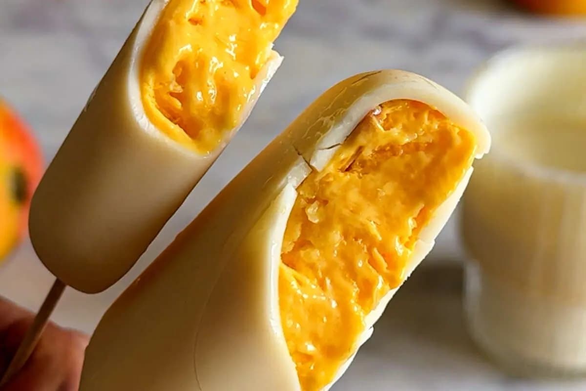 طرز تهیه بستنی مگنوم با انبه و نارگیل بدون نیاز به ثعلب و دستگاه بستنی‌ساز